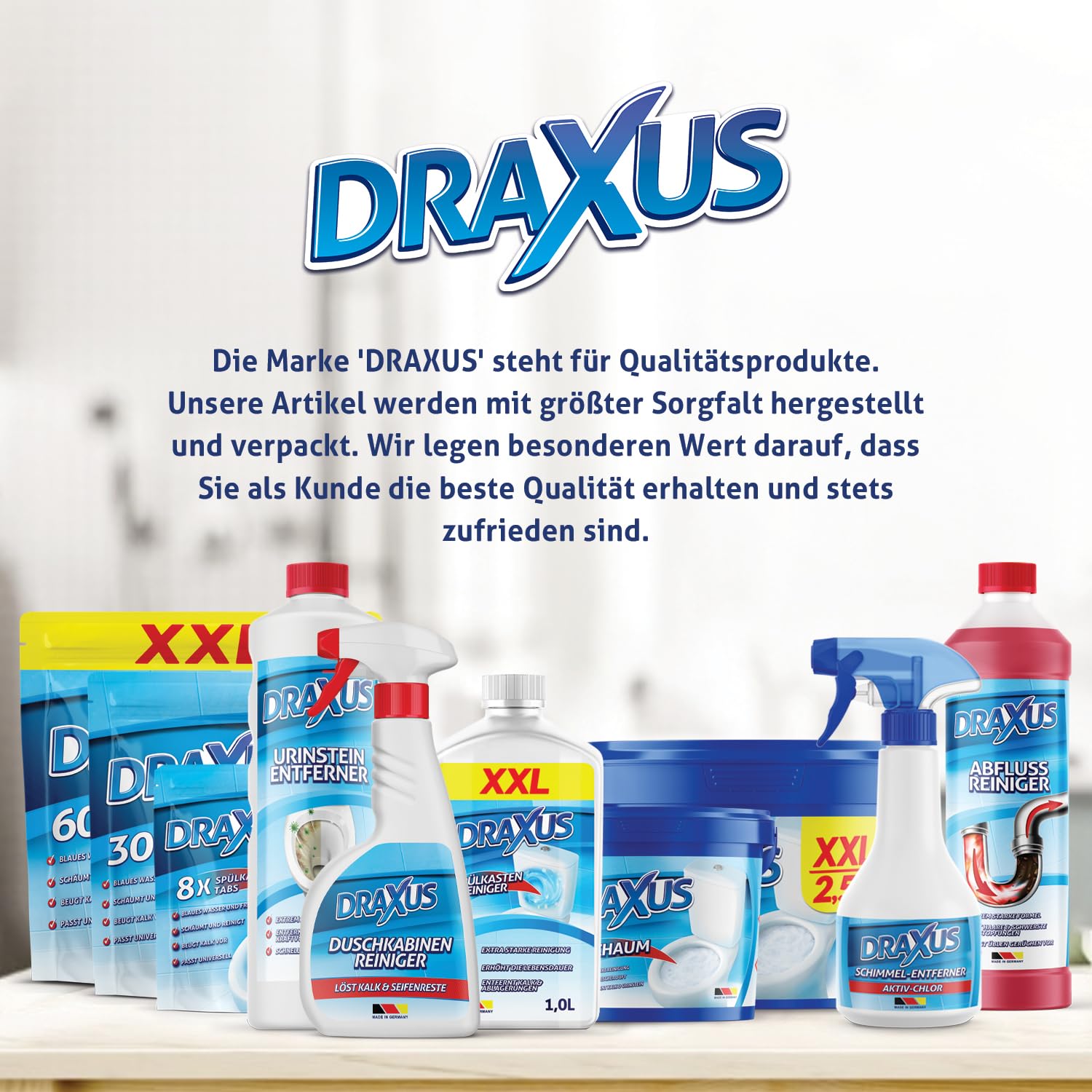 DRAXUS Profi Urinsteinentferner Extra Stark - 1,0L | Beseitigt hartnäckigsten Kalk- und Urinstein | WC Reiniger & Urinsteinlöser gegen schwerste Verkrustungen (3x Spar-Set)