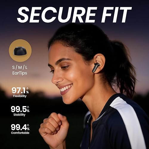 Miniatura 5 de Auriculares inalámbricos 5.4 Bluetooth 100H Auriculares Bluetooth Auriculares con cancelación activa de ruido, auriculares intrauditivos con 4