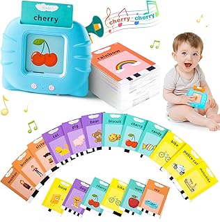 Toddler Autism Sensory Toys for 1 2 3 4 Years Old Boys and Girls Talking Flash Cards Learning Toys with 112 Flash Cards 224 Words Preschool Learning Toys Christmas Birthday Gift Speech Therapy Toys