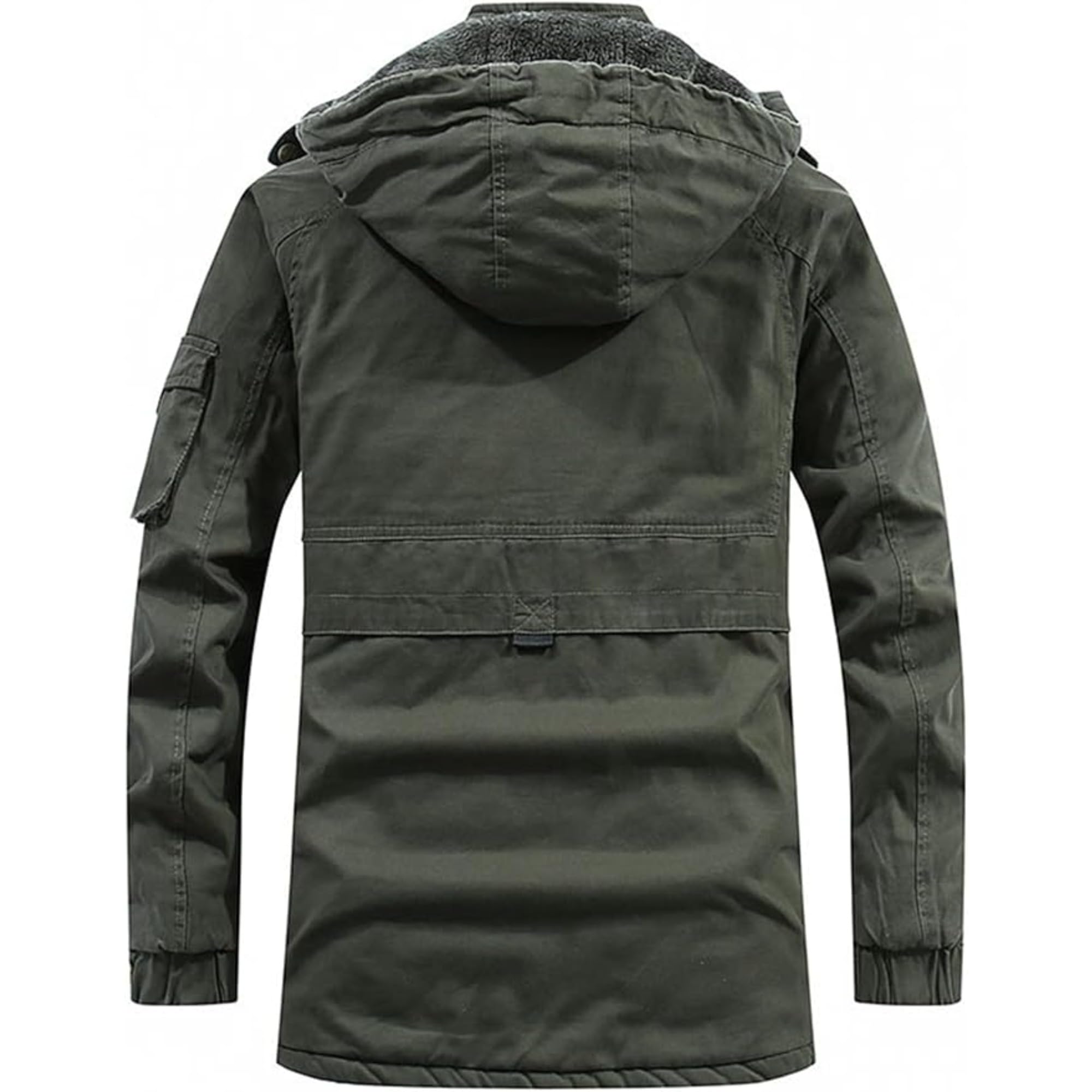 ZDJSWJ Parker épaissi à capuche pour homme Casual militaire chaud manteau à capuche Manteau de travail d'hiver sur grand