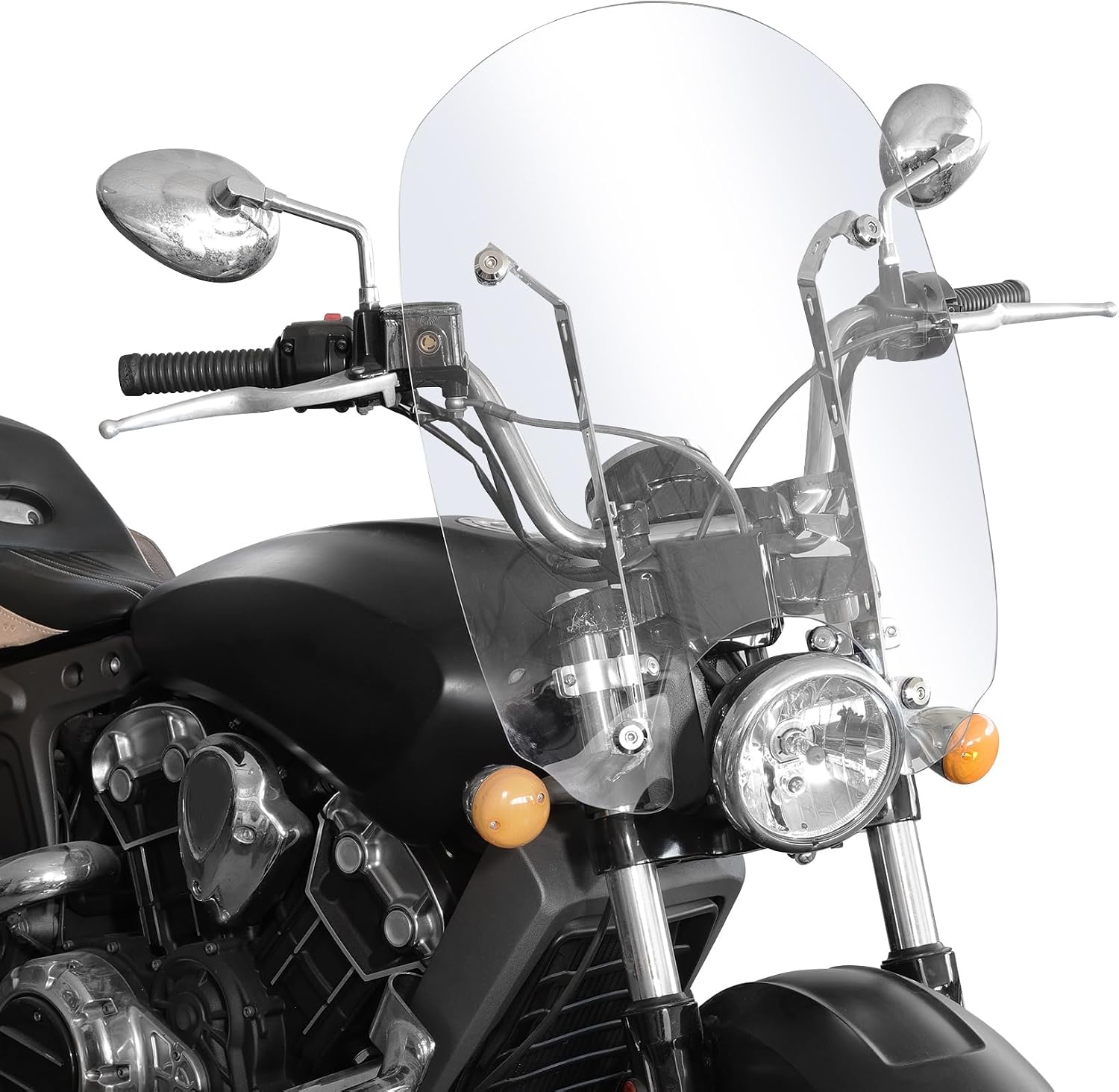 20 in. Windshield w/Mounting Hardware Fit for Indian 2020-2023 Scout Bobber Sixty 2020 Scout Bobber Sixty ABS 2020 Scout 100th Anniversary 2019-2020 Scout Sixty ABS 2019-2020 Scout ABS