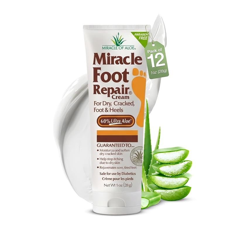 Creme para os pés Miracle of Aloe, 28 g, pacote com 12