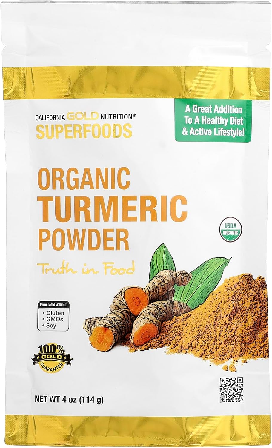 California Gold Nutrition Superfoods, Organic Turmeric Powder, 4 oz (114 g)