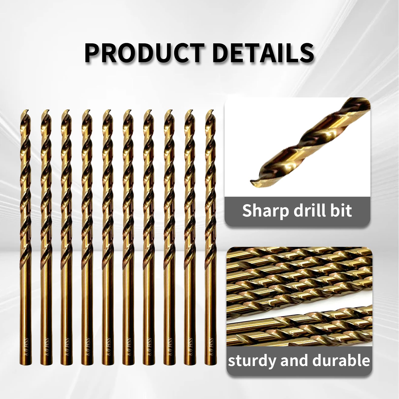 10Pcs Foret Metal 3mm,Meche Metal,Foret Cobalt,Forets Metaux,Forets à Bois,Foret Hélicoïdal Professional Forets à Métaux en Acier Inoxydable,Coffrets de Forets Metaux Pour Perçage sur Métal Dur