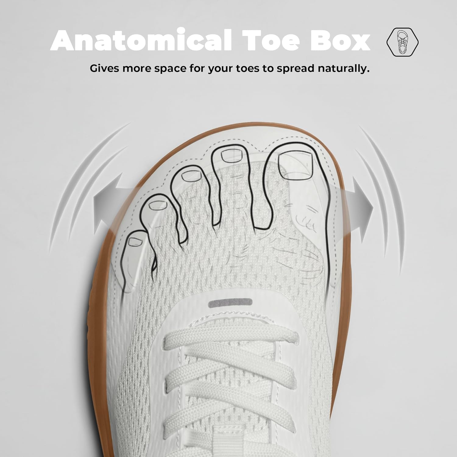 Mens Zero Drop Barefoot Shoes Anatomical Tox Box Trail Running Sneakers for Men Gym Workout Cross Training Shoes - Image 4