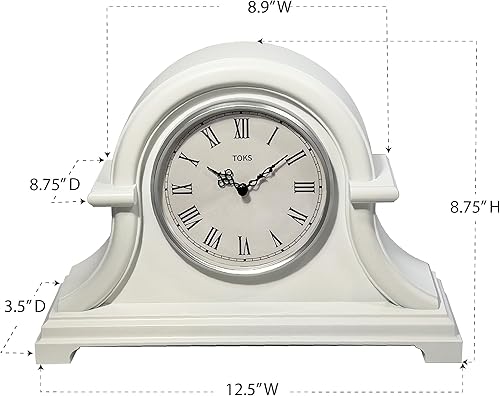 Miniatura 3 de Lily's Home Reloj de repisa sin tictac, escritorio Napoleón de 13 x 10 pulgadas y reloj de estante con movimiento de cuarzo, ideal para sala de