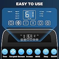 Vista 8 de Aire acondicionado portátil de 14000 BTU con control remoto, unidad de aire acondicionado de refrigeración independiente 3 en 1 con ventilador