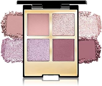 4 Colors Eyeshadow Makeup Palette,Nude Pink Purple Natural Neutral Nude Eye Shadow Palette with Mirror,Long Lasting Naturing-Looking,Waterproof,Travel Size
