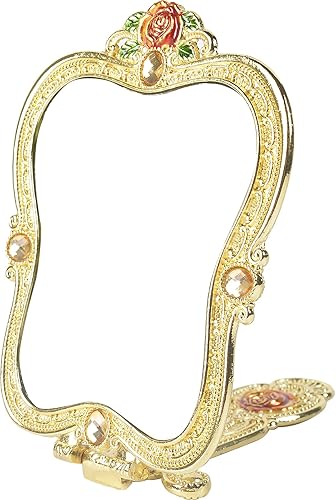 Miniatura 10 de Juego de peine de espejo antiguo, espejo de maquillaje de mano de metal vintage con un peine de rosa rusa en relieve, espejo de mano de viaje