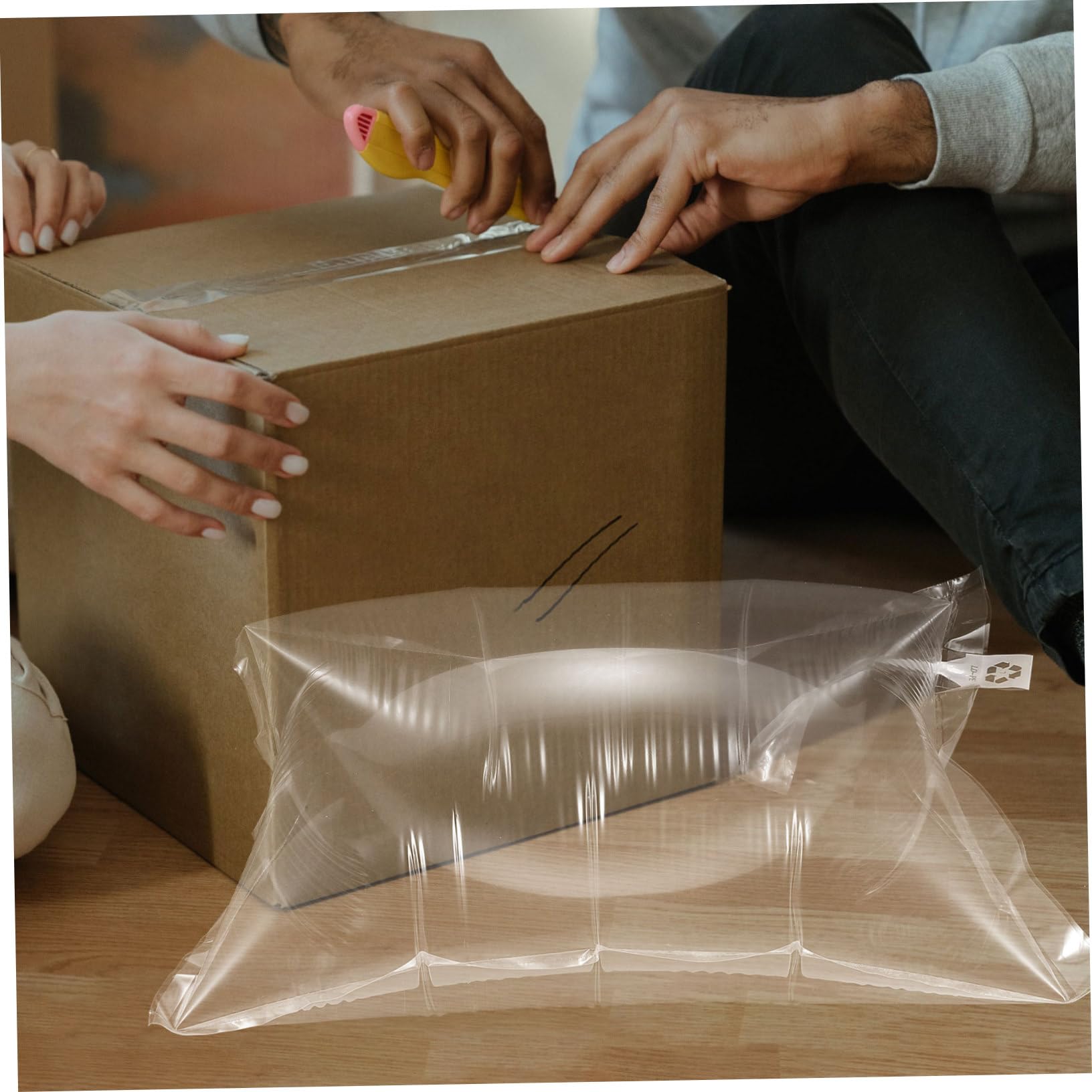 Gogogmee 100pcs Filling Bag To Hold Air Bottle Air Packing Material Mailing Pouches Pouch Air Pillow Clear Packaging Bag Air for Blocking Wrap Bag Pe Film