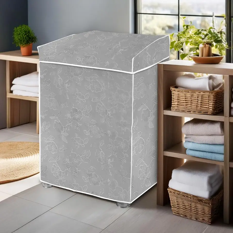 Capa para Máquina de Lavar Impermeável Compatível com Máquinas 12kg a 15kg Reforçada para Todas as Marcas Tamanho 98cm x70cm x 64cm - Cinza