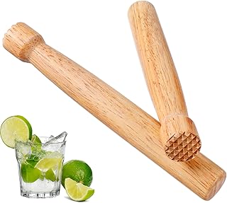 Wooden Muddler, 2 Pcs 7.68 Inch Drink Muddler for Cocktails, Fruit Smasher for Drinks, Mojitos, Bar, Home (1 Inch Diameter)