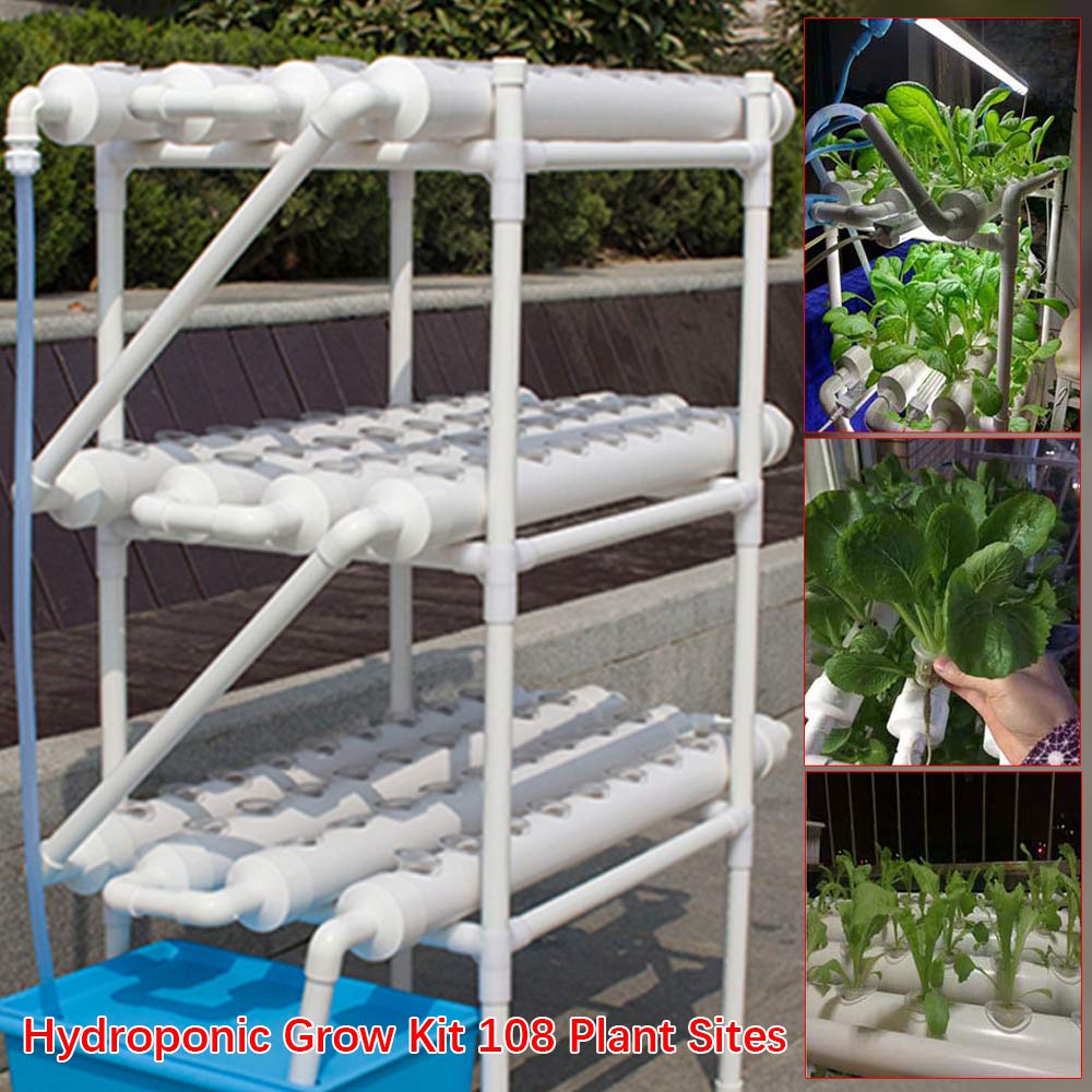 Sistema de cultivo hidropónico | 3 niveles 108 plantas | Respetuoso con el medio ambiente, altos rendimientos, fácil manejo | PVC-U