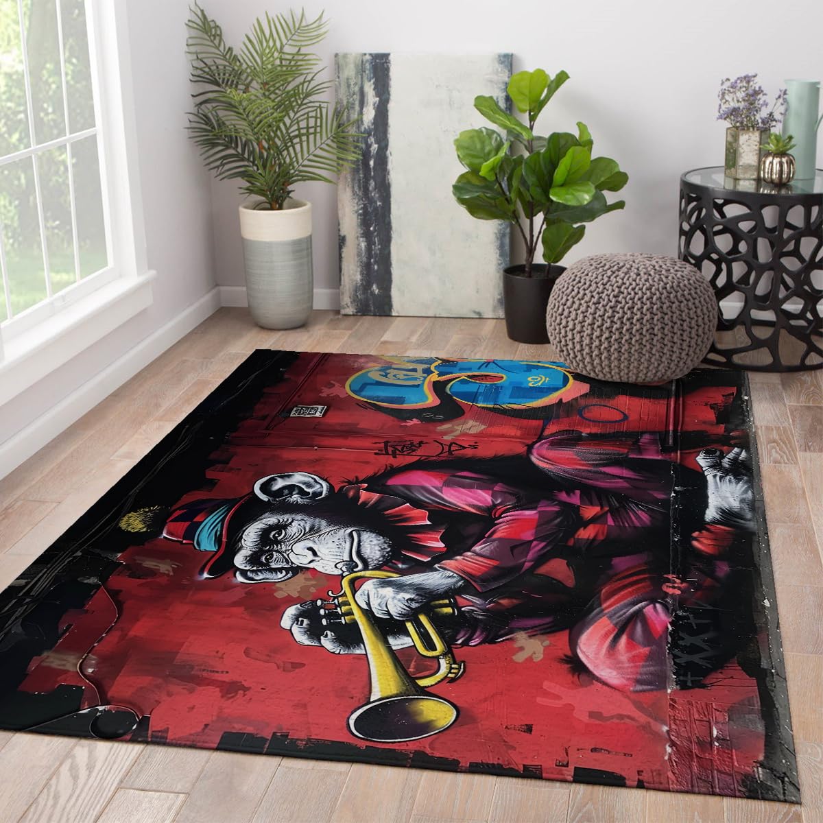 Tapis de Singe Lavable 180x240cm Antidérapant Rouge Poil Court