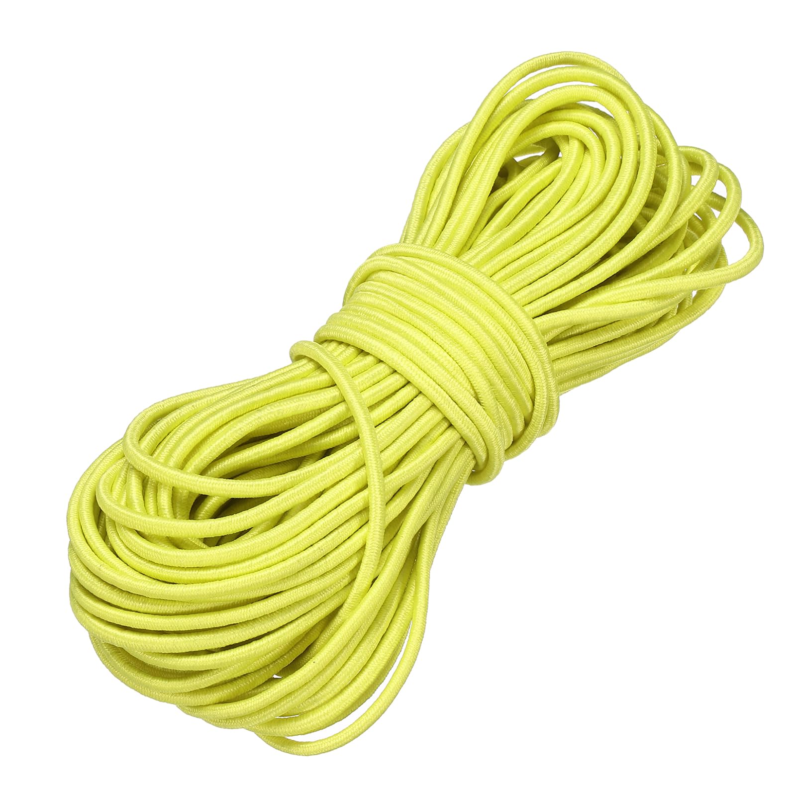 PATIKIL Elastic Bungee Cord, 3mm x 15m Heavy Duty Polyester Bungee Shock Cords Kayak Stretch String Rope for Kayak Strap Tarp Tie Boating Tent Camping DIY Craft, Yellow