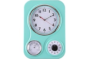 Turquoise Retro Kitchen Wall Clock by Lily's Home