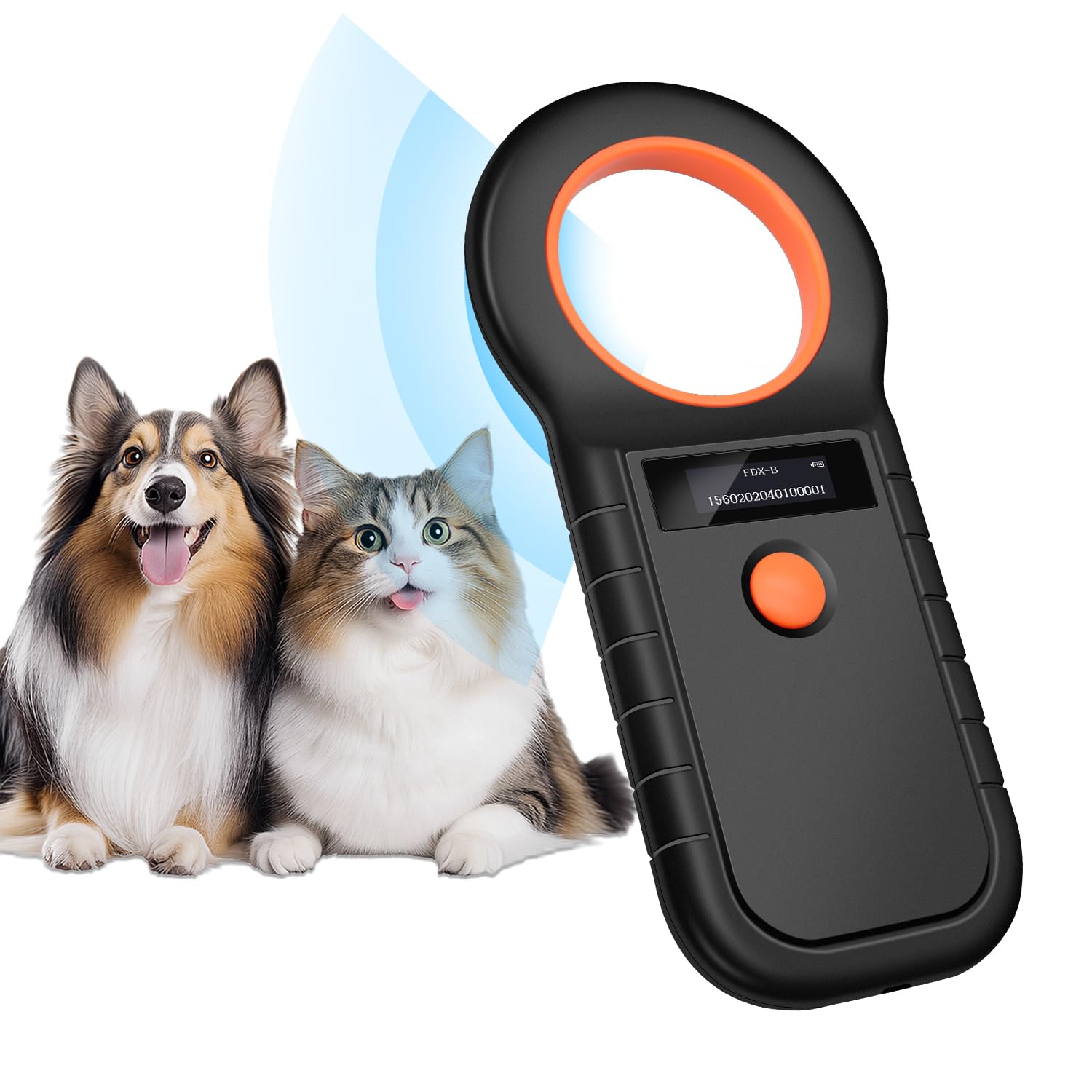 Pet Microchip Scanner, OLED Display Chip Reader, Rechargeable USB ID Microchip Scanner Pet ID with High Brightness OLED Display for Animal/Dog/Cat/Pig