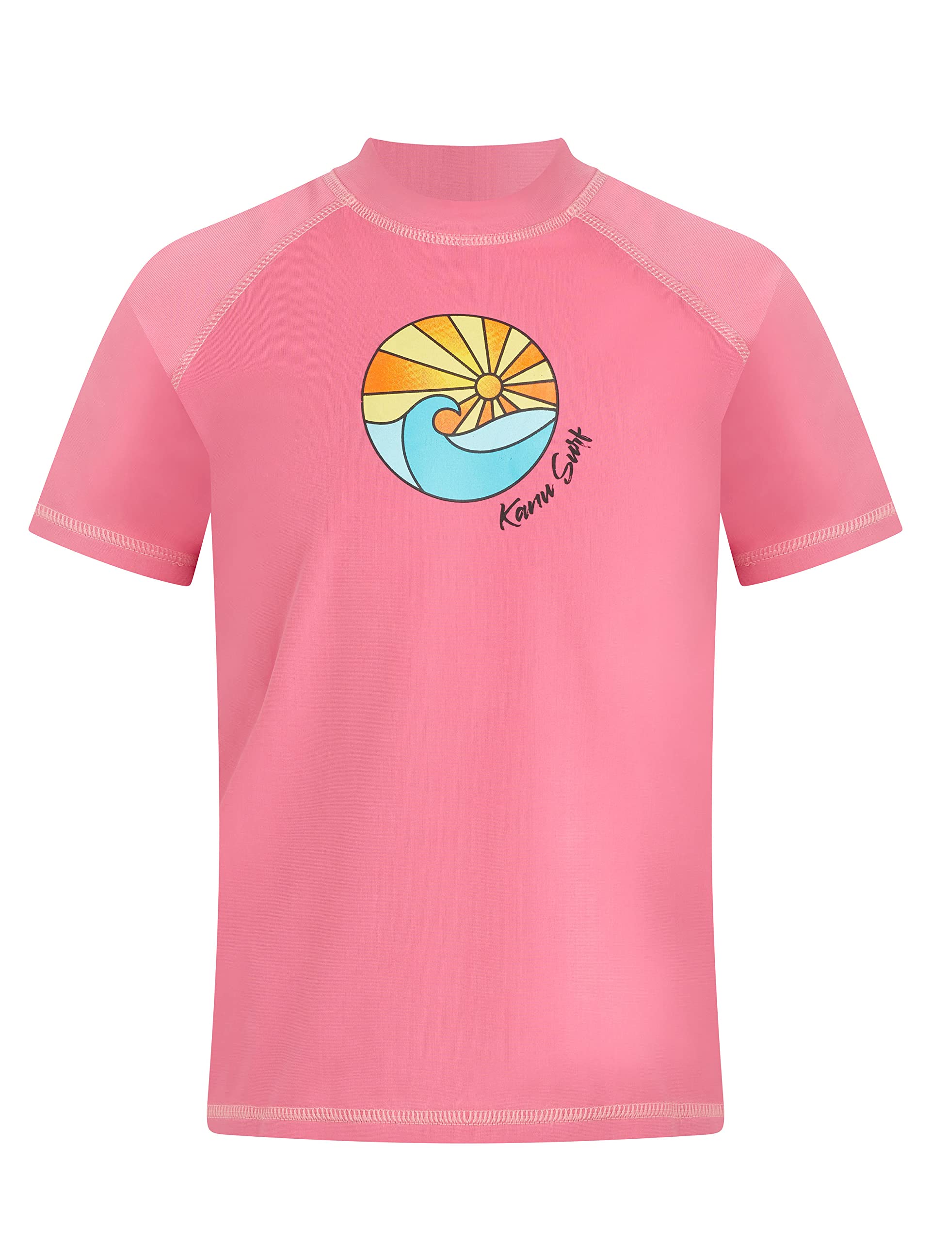 Kanu Surf Girls' Jade Rash Guard UPF 50+ Sun Protection Short Sleeve Swim Shirt