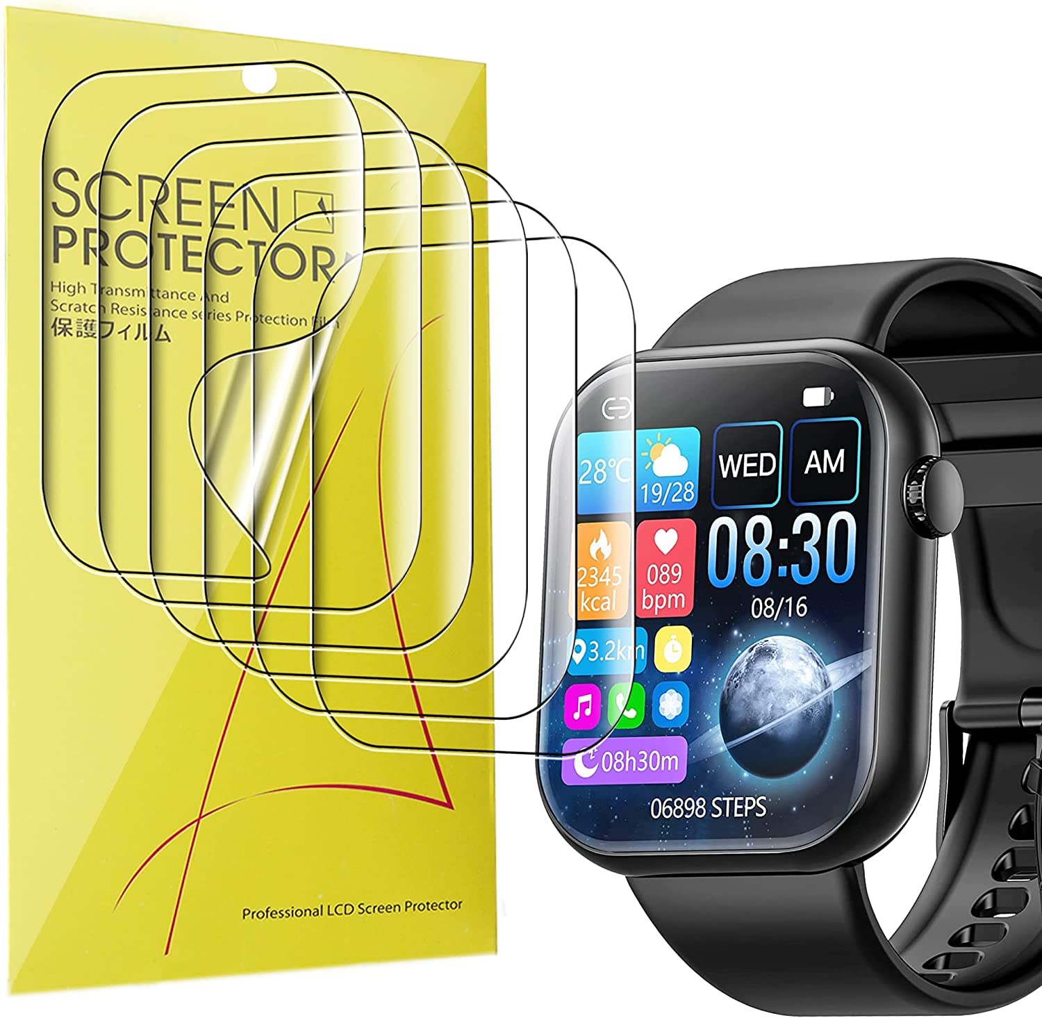 Protecteurs D'écran TPU Pour Montre Awatty S9 Kids - Lot De 6 Films Souples Et Transparents