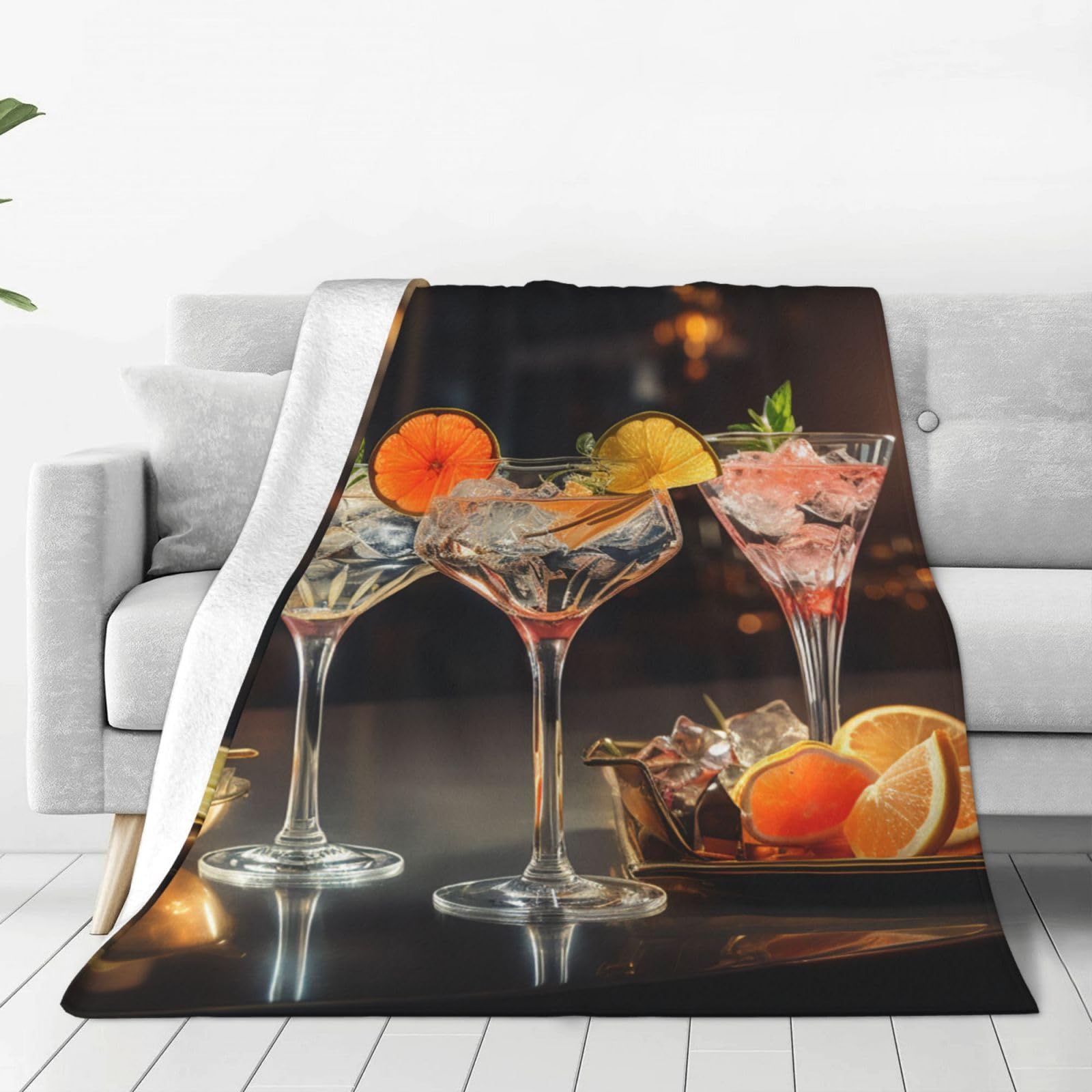 Couverture de cocktail plaid flanelle doux, idée cadeau idéale canapé