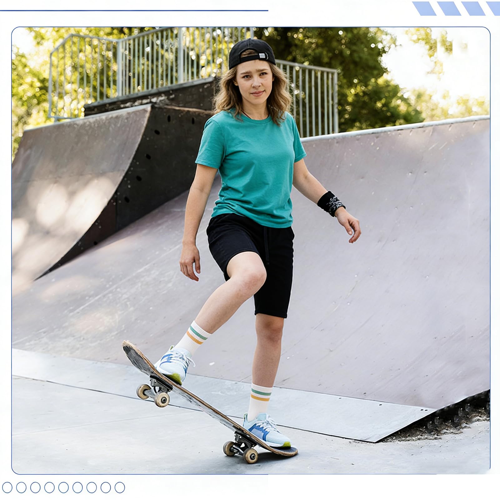 Utensilsto 6 Paires de Chaussettes de Sport en Coton à Rayures - Pour Garçons et Filles 35-38 - Tennis