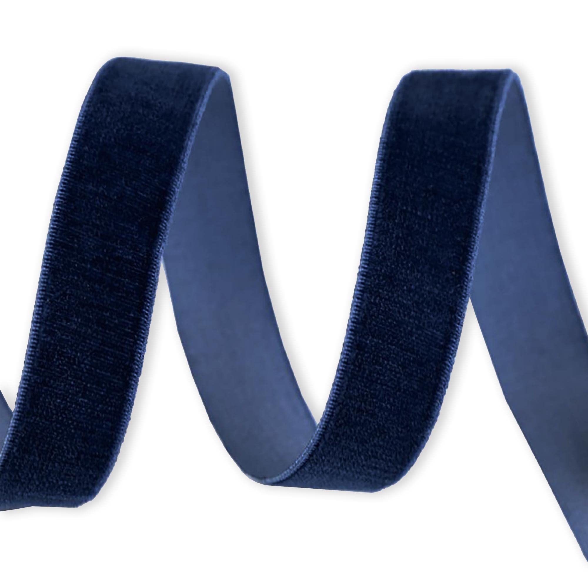 9mm Velvet Elastic Ribbon Flat Stretchy Cord Flat Elastic Velour Tape Sewing Band Trimming for Skirts Trousers Waistbands Headband Masks Clothing Arts & Crafts (9mm - Navy Blue - 10 Meters)
