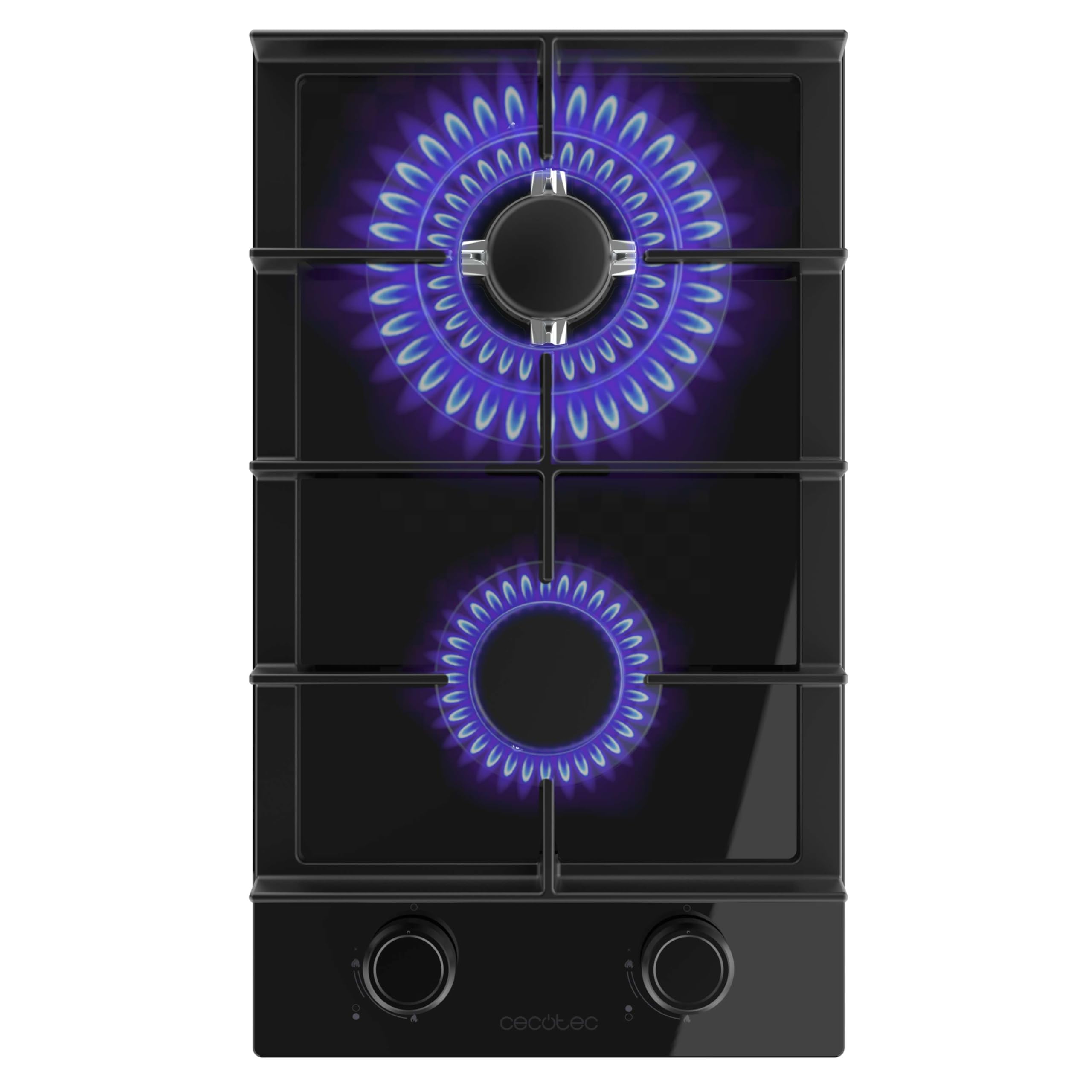 Cecotec Placa de Gas de 2 Fuegos Bolero Squad G 2400F Glass Black, 5,2kW, Glass Black, Parrillas Hierro Fundido, Quemador WOK Triple, Encendido Electrónico, Seguridad Válvulas, accesorio conversión - 3
