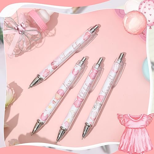 Vista 29 de Chuangdi 24 bolígrafos retráctiles a granel, con tinta negra, regalos para invitados, suministros escolares