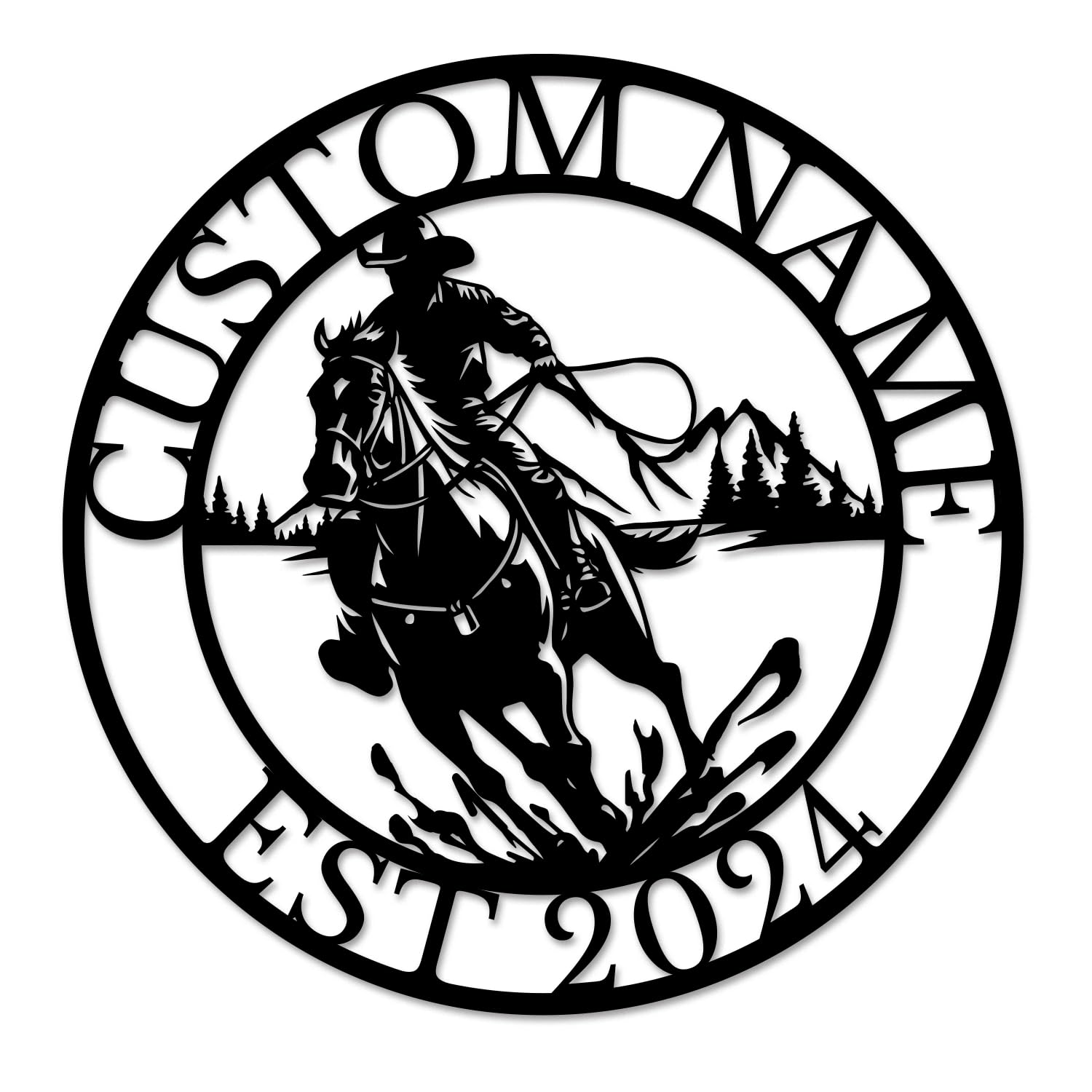 Personalized Custom Cowboy Metal Sign,Personalized Name Sign,Farmhouse Decor (Cowboy G)
