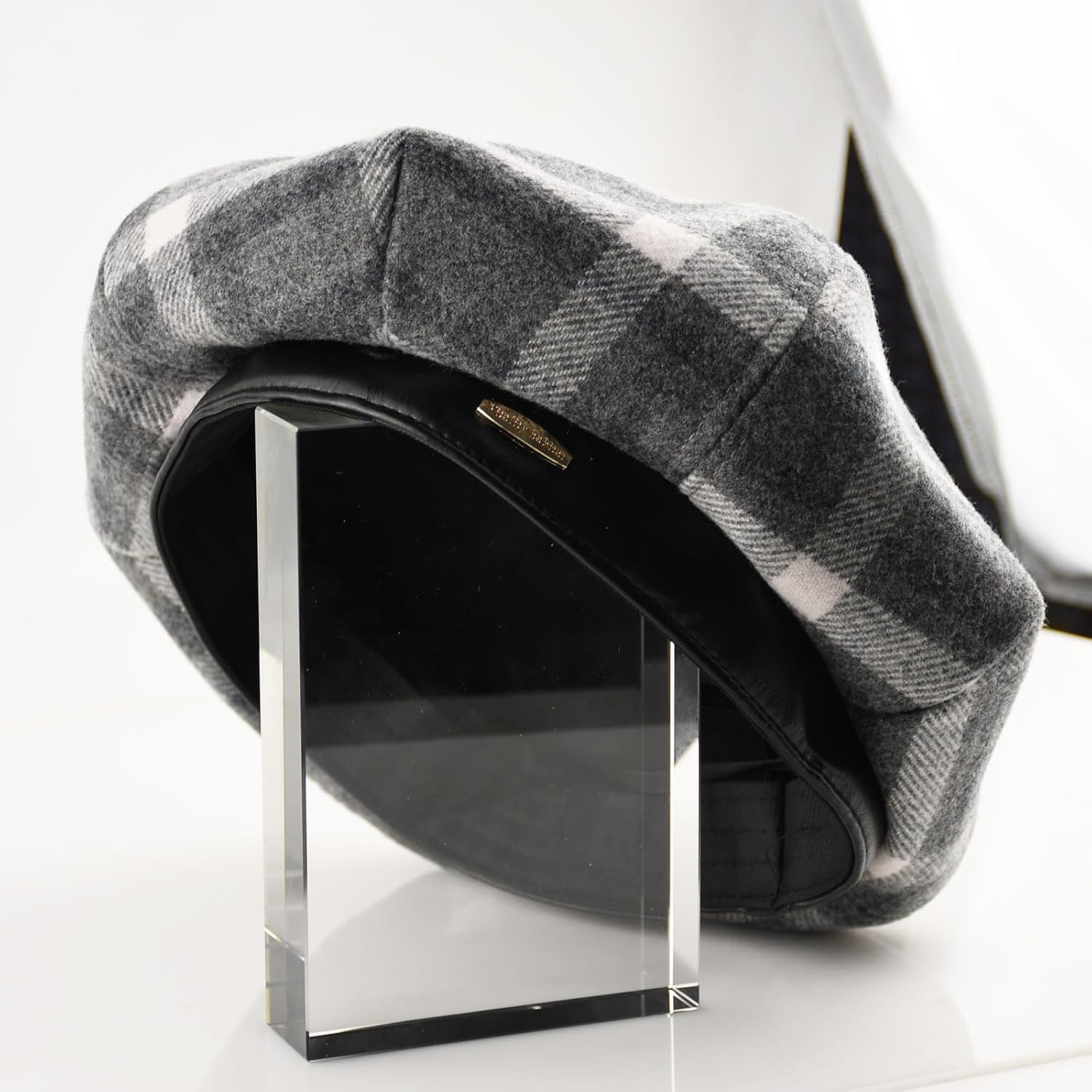 Women's Wool Blend French Plaid Beret with Leather Band – Fashion Berets for Women Tartan Winter Newsboy Cap - Image 3