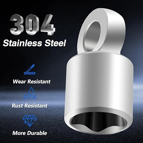 Miniatura 3 de Mango de rueda de repuesto de acero inoxidable Herramienta de enchufe de neumático de repuesto CNC Compatible con Toyota Lexus Highlander Sienna