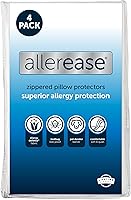 AllerEase Set of 4 Standard/Queen Pillow Protectors - Allergy Defense, Moisture Wicking, Breathable Zippered Covers