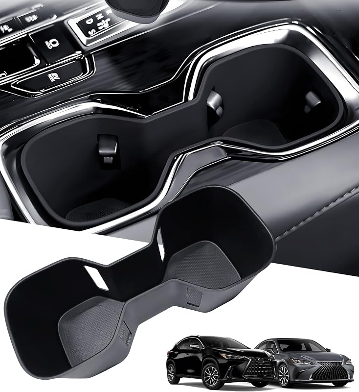 Inserto para Porta-Copos do Console Central em TPE Preto para Lexus ES 2023–2025 e Lexus NX 2022–2026 VORNAX