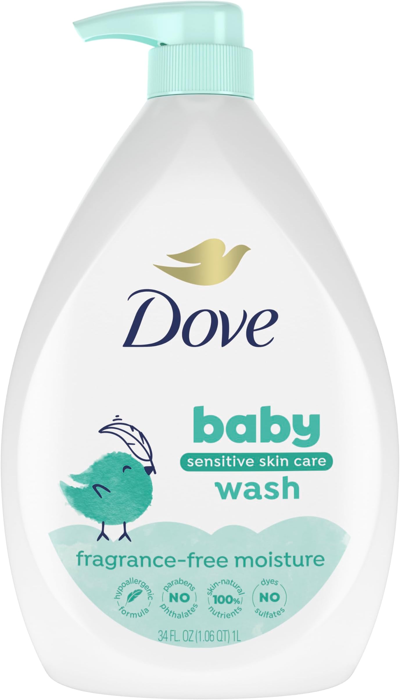 Care Baby Wash Fragrance-Free Moisture 1 Pack 34 oz