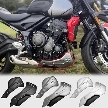 WOOGA Motorcycle Trident 660 Engine Bellypan Lower Engine Chassis Spoiler Side Fairing for Tri&um&ph Trident 660 Trident 660 Trident660 Accessories 2021-2025 Black