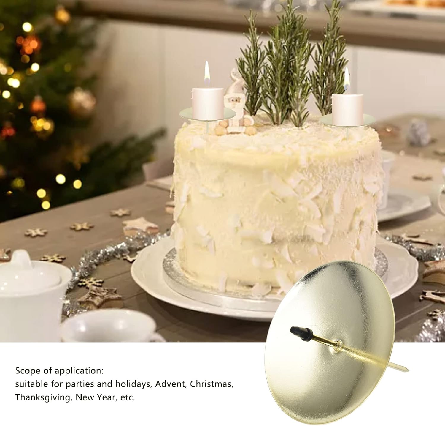 12pcs Iron Candle Stand Stable reliables Decorative Wearable Fix Candle For Parties Advent Christmas Thanksgiving New Year Etc , Christmas Candle Plate , Christmas Candle Plate , 12pcs Iron Candle St