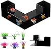 Aquarium Cave Decoration with Artificial Aquatic Plants, Pleco Shrimp Hides Cave, Underwater Tunnel, ABS Aquarium Ornaments for Fish Shrimps