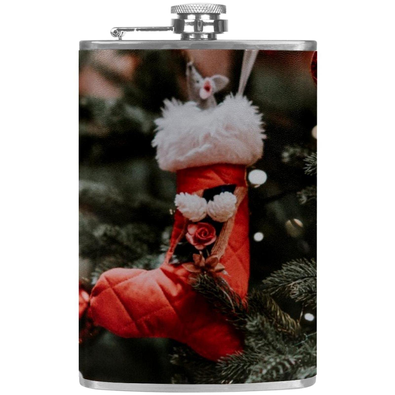 Flasque anti-fuite avec entonnoir pour rhum et vodka de Noël