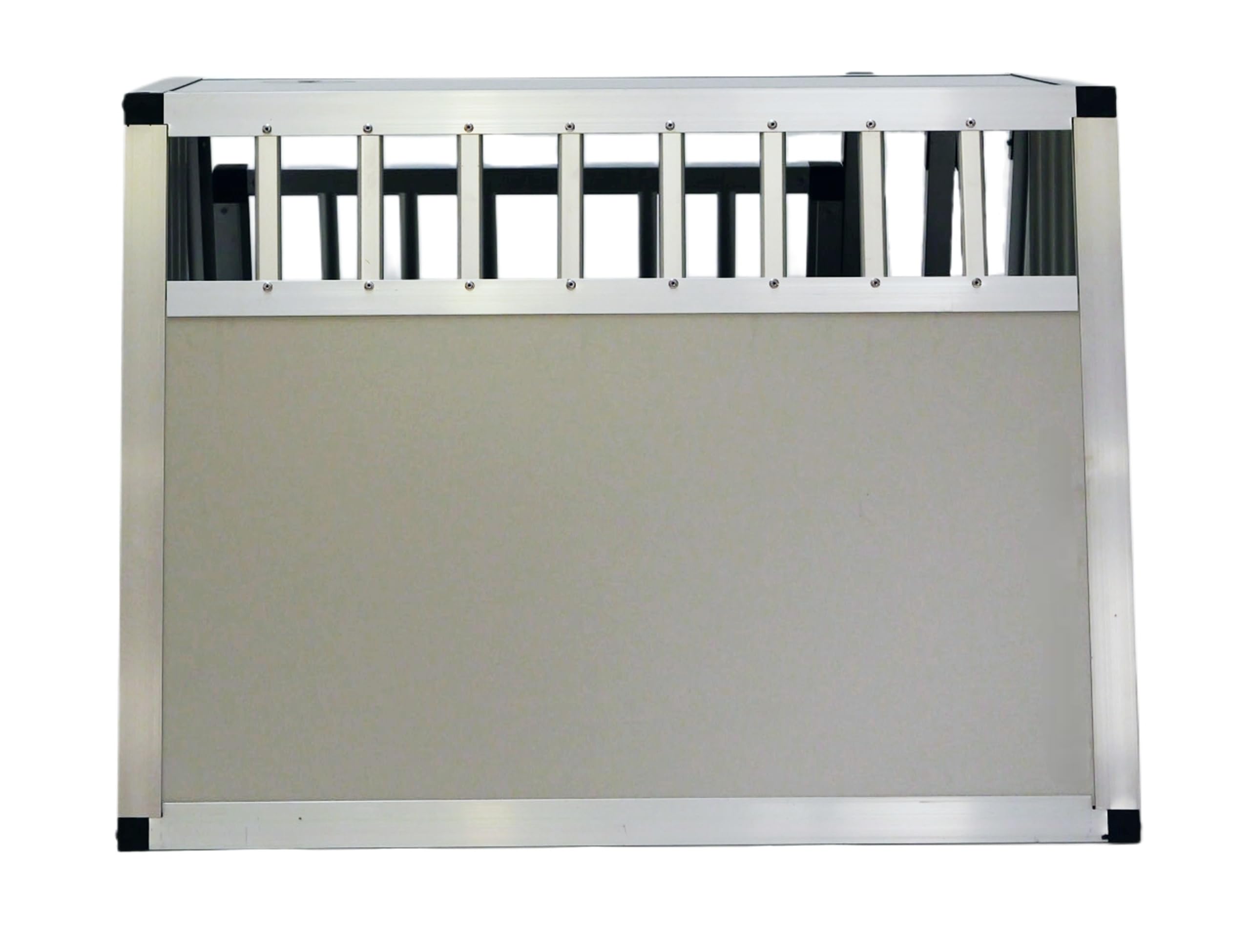 DOGHEAD Hundetransportbox Comfort, Single 75x65x55 cm, Grau/Silber, Aluminium, Beidseitig Abgeschrägt 75°
