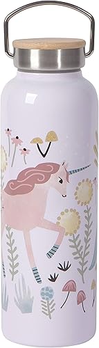 Now Designs Botella de agua de acero inoxidable con tapa de bambú