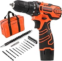 Vista 10 de COMOWARE Juego de taladro inalámbrico de 12V, juego de 169 piezas de herramientas manuales con controlador de taladro inalámbrico, kit completo