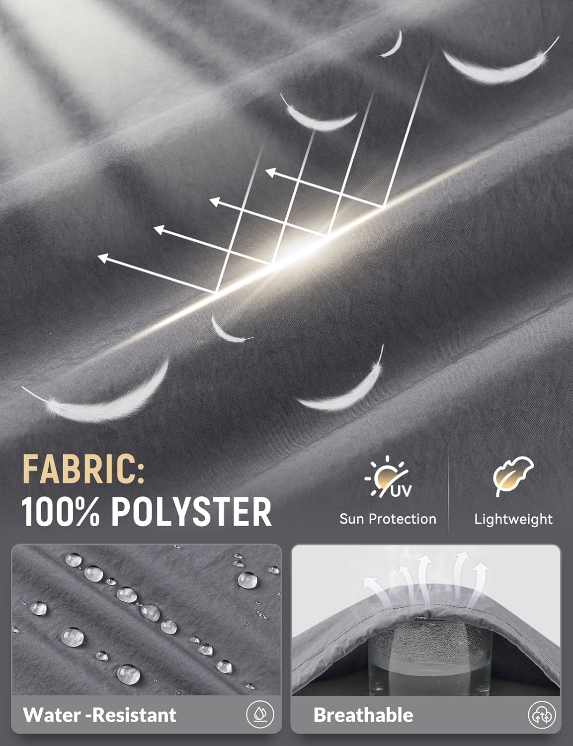 baleaf Women's Sun Shirts Long Sleeve Jackets Mosquito Hiking Lightweight Running UPF 50+ Hoodie UV with 2 Pockets Shirt Dark Gray XL - Image 5