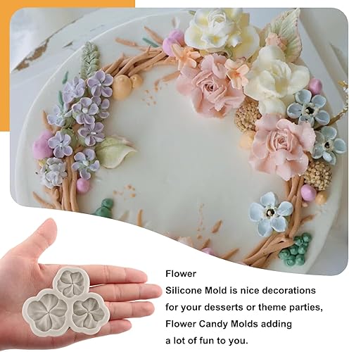 Miniatura 3 de Moldes de silicona de flores Plumeria Peony Rose Pansy Fondant para decoración de pasteles, decoración de cupcakes, caramelo, arcilla polimérica,