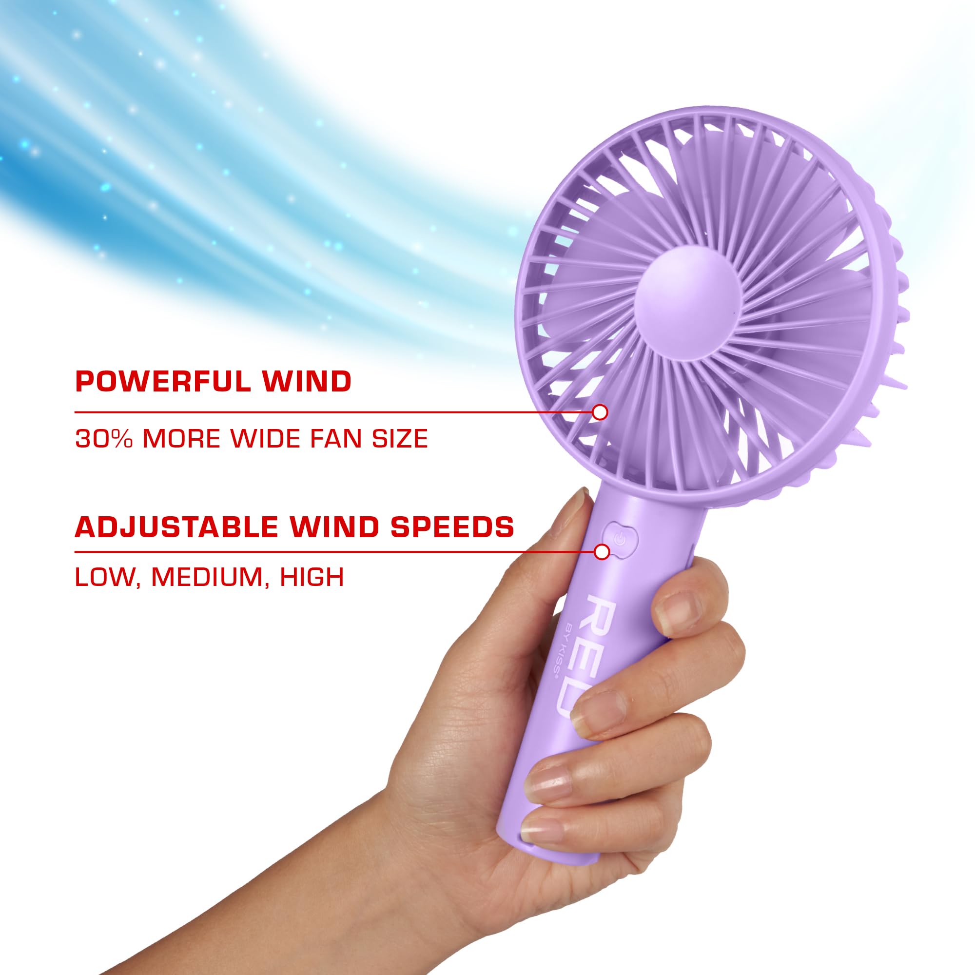 Speed FAN パープル ハンディファン Amazon.com: Red by Kiss Handheld Fan, Mini Portable Personal Desk