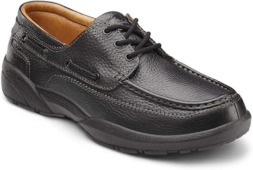 Dr. Comfort Patrick - Zapatos náuticos terapéuticos para hombre, con parte superior de cuero, para diabéticos