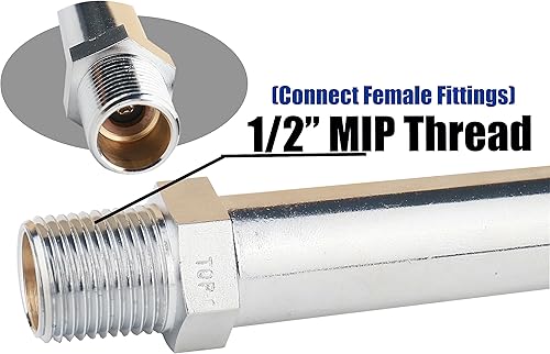 Miniatura 4 de WHK Grifo de latón para exteriores a prueba de heladas, grifo antisifón, cromo pulido, 12" MIP x 34" manguera Bibb