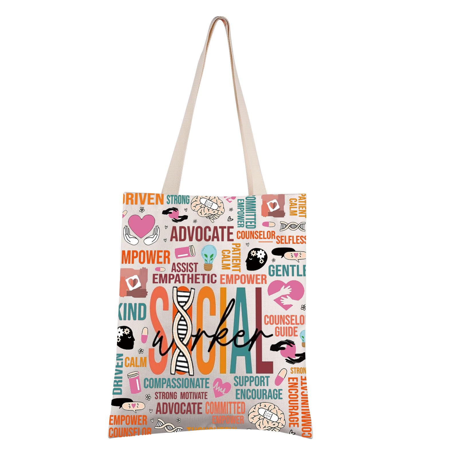FEELMEM Social WorkTote Bag LCSW Gift Social Work Appreciation Gifts For Employee Volunteer Nurse Doctor