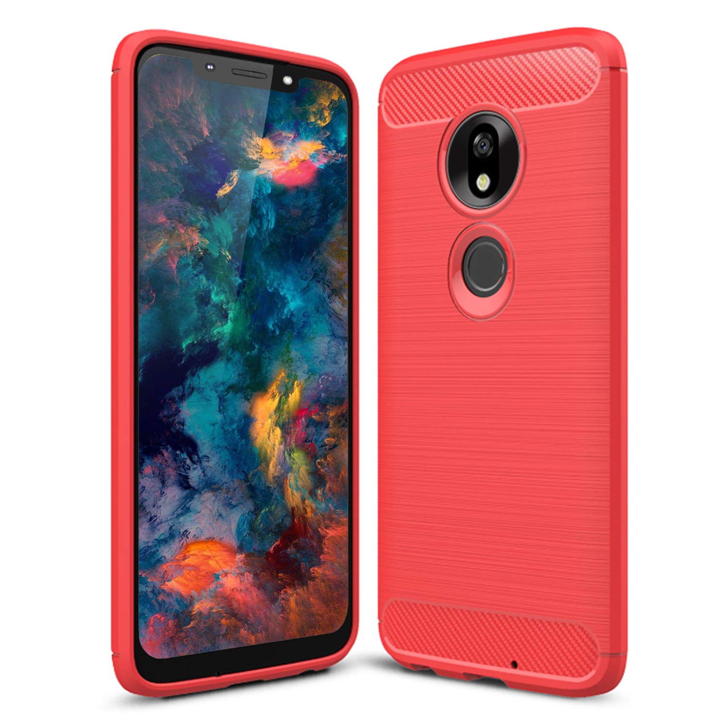 SCL Handyhülle Für Motorola Moto G9 Play – Carbon-Faser-Design, Stoßfest, Blau