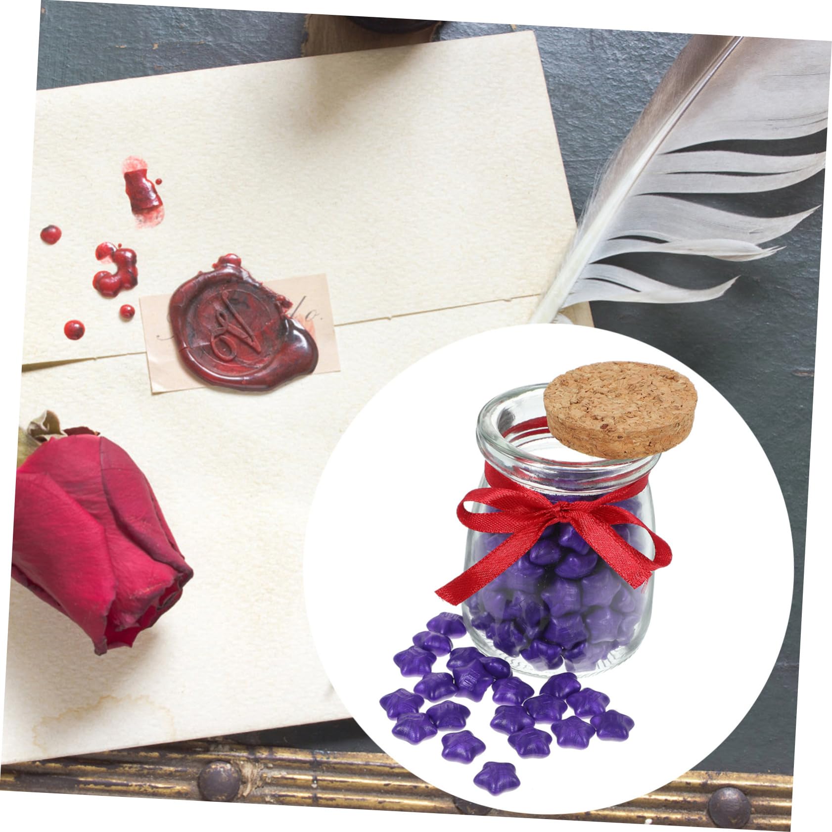 NUOBESTY 360pièces Bouteille Perles De Cire à Cacheter Étoiles Vintage pour Invitations Et