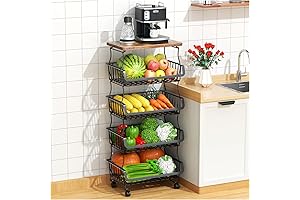 Kitchen Storage Essential: 5-Tier Stackable Fruit and Vegetable Baskets